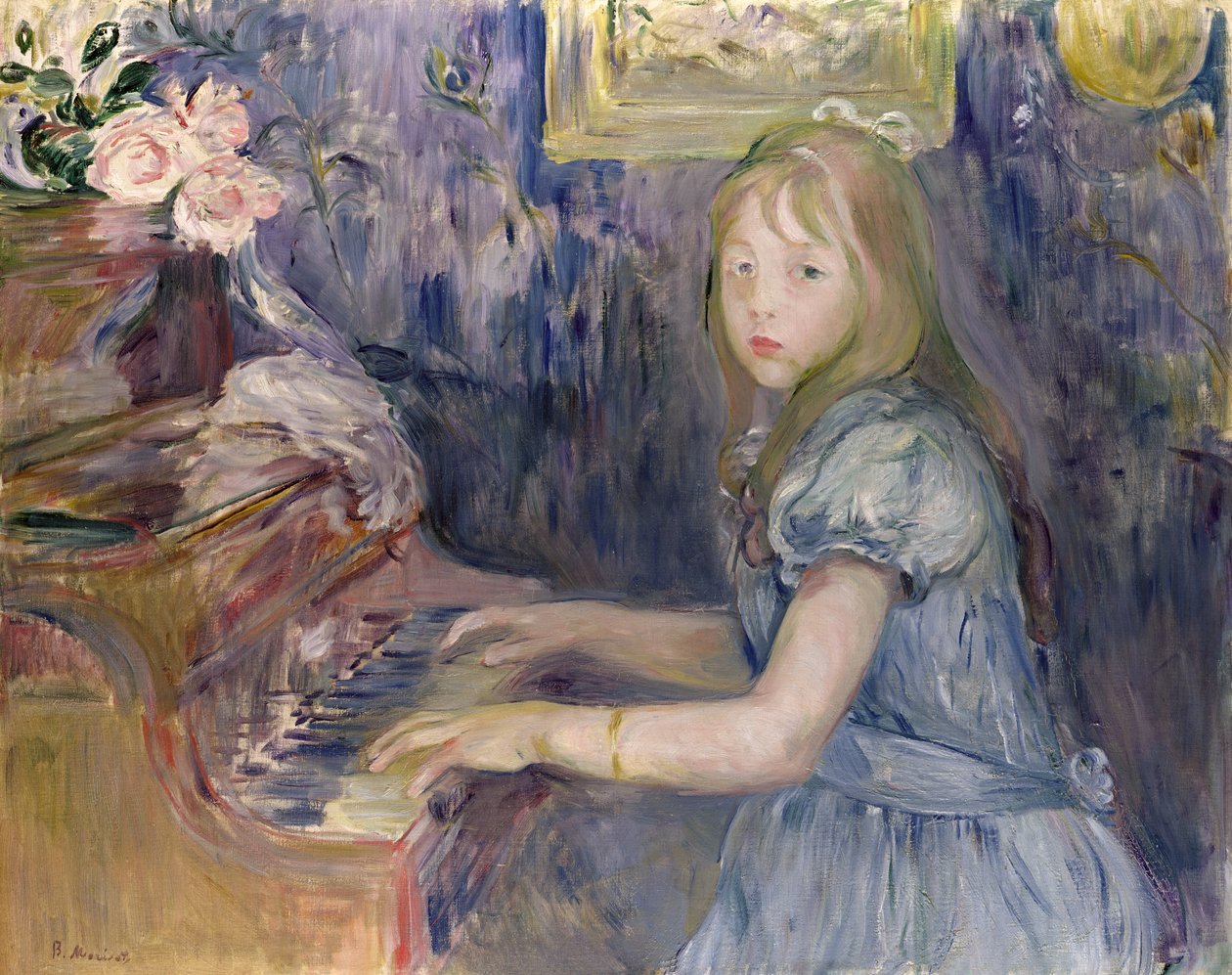Lucie Leon no piano, 1892 de Berthe Morisot