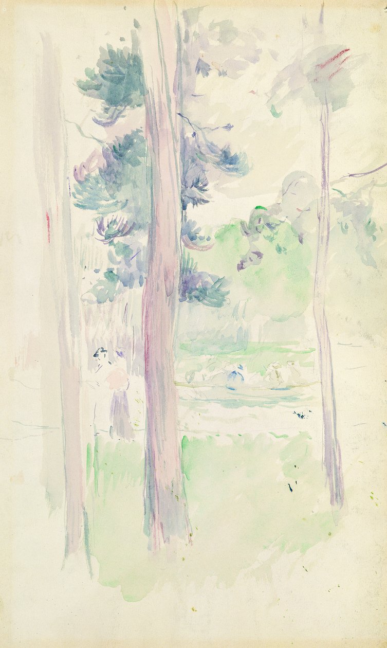 Pinheiros à beira do lago, 1893 de Berthe Morisot
