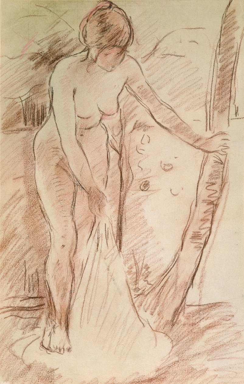 Banhista em Pé, 1888 (otimista no papel) de Berthe Morisot