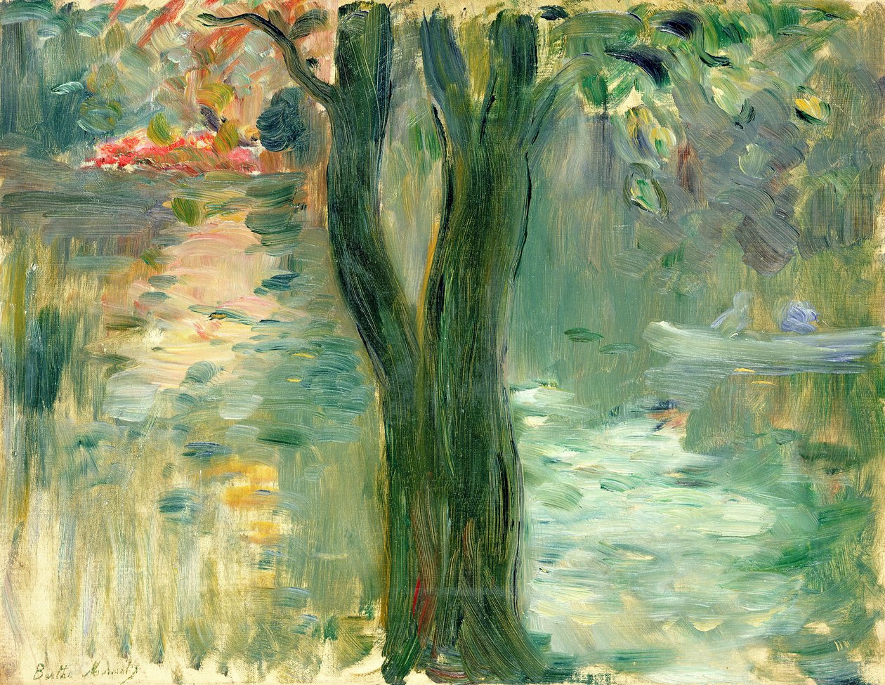 Pôr do sol sobre o lago, Bois de Boulogne, 1894 de Berthe Morisot