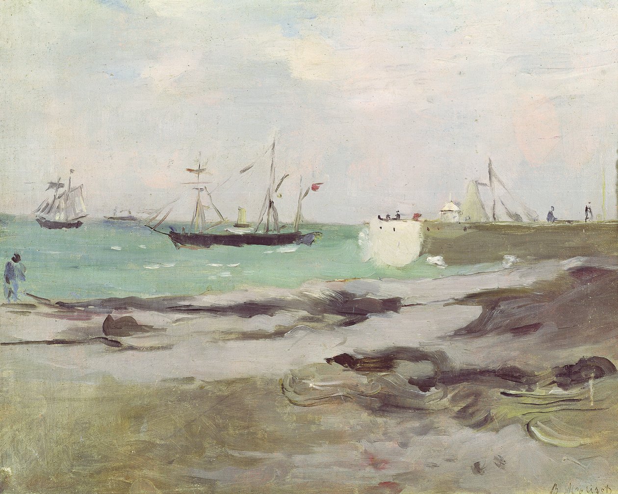 A entrada para o porto de Boulogne, 1880 de Berthe Morisot