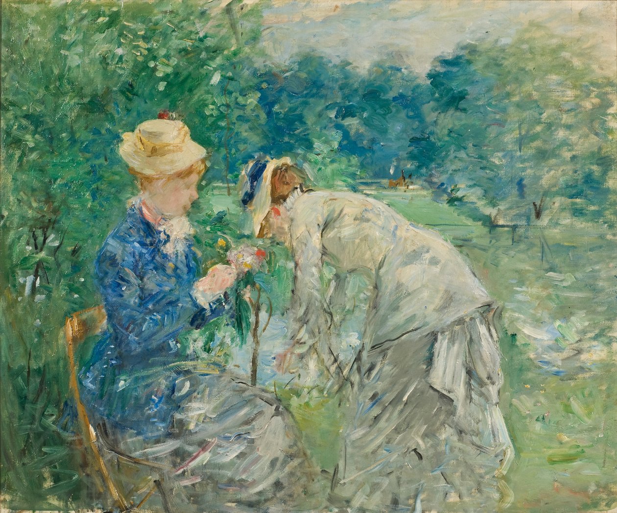 No Bois de Boulogne, c.1875-9 de Berthe Morisot