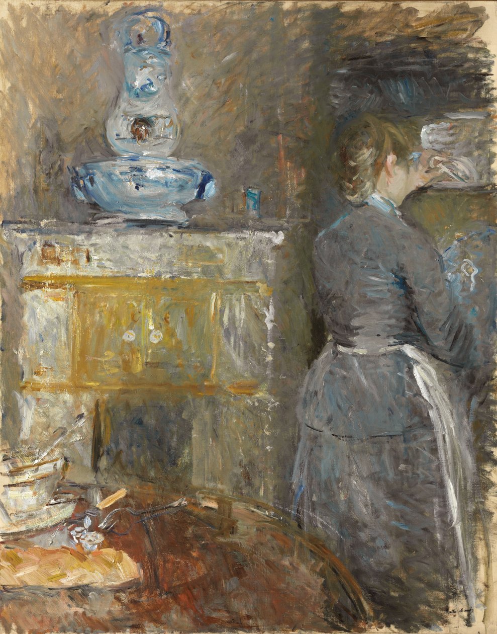 Na sala de jantar; Na sala de jantar, 1880 de Berthe Morisot