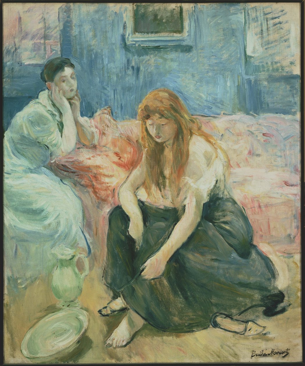 Jovens mulheres na sua toilette (título dado pela artista) de Berthe Morisot