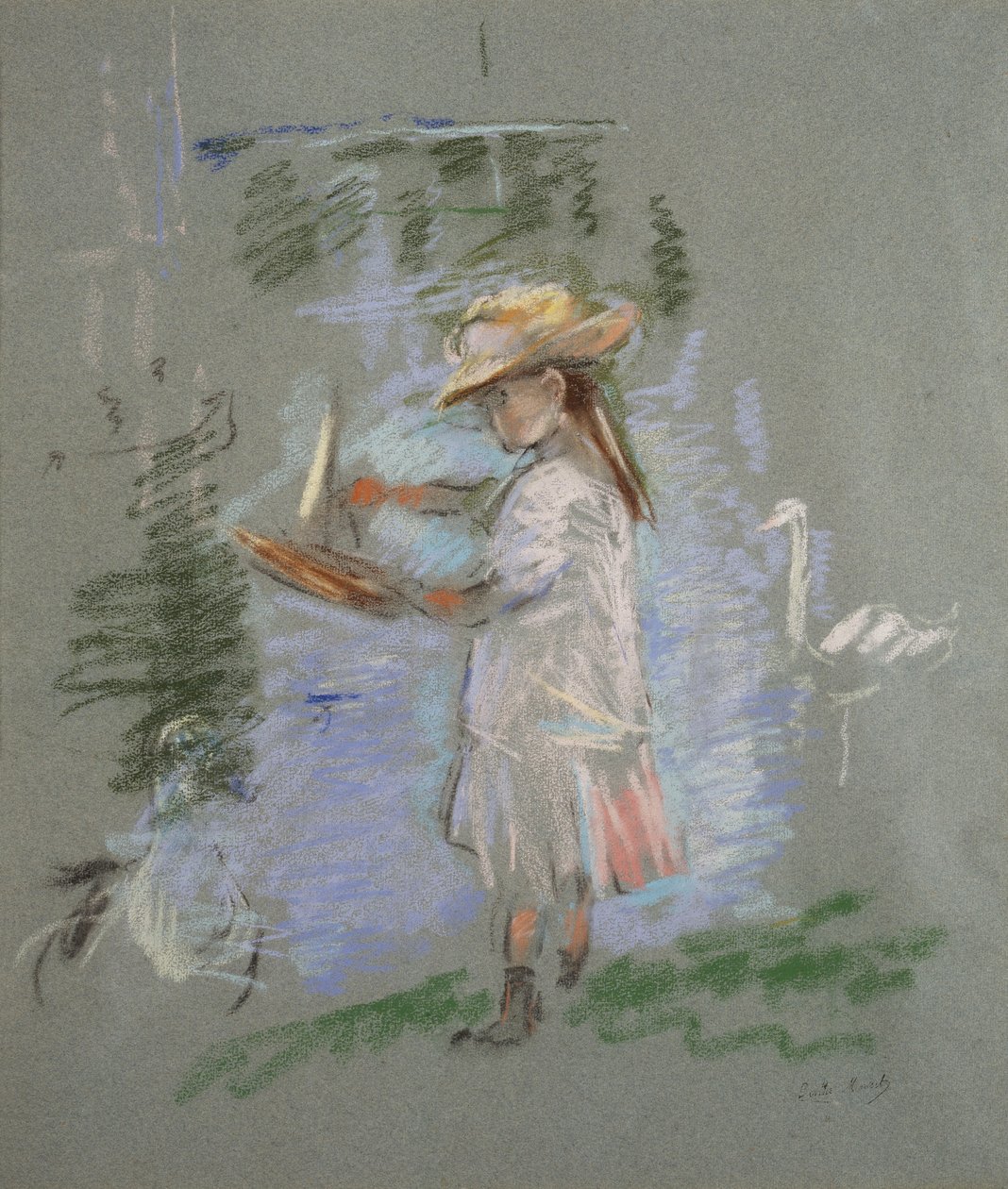 Julie em rosa à beira do lago de Berthe Morisot