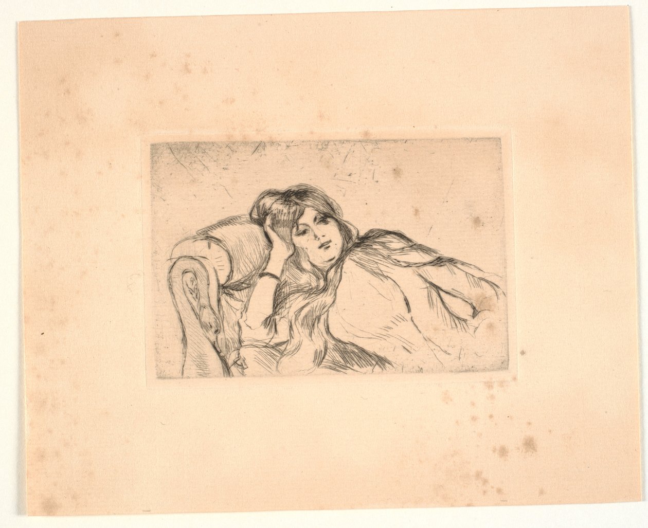 Mulher deitada em um sofá (Jeanne-Marie) de Berthe Morisot