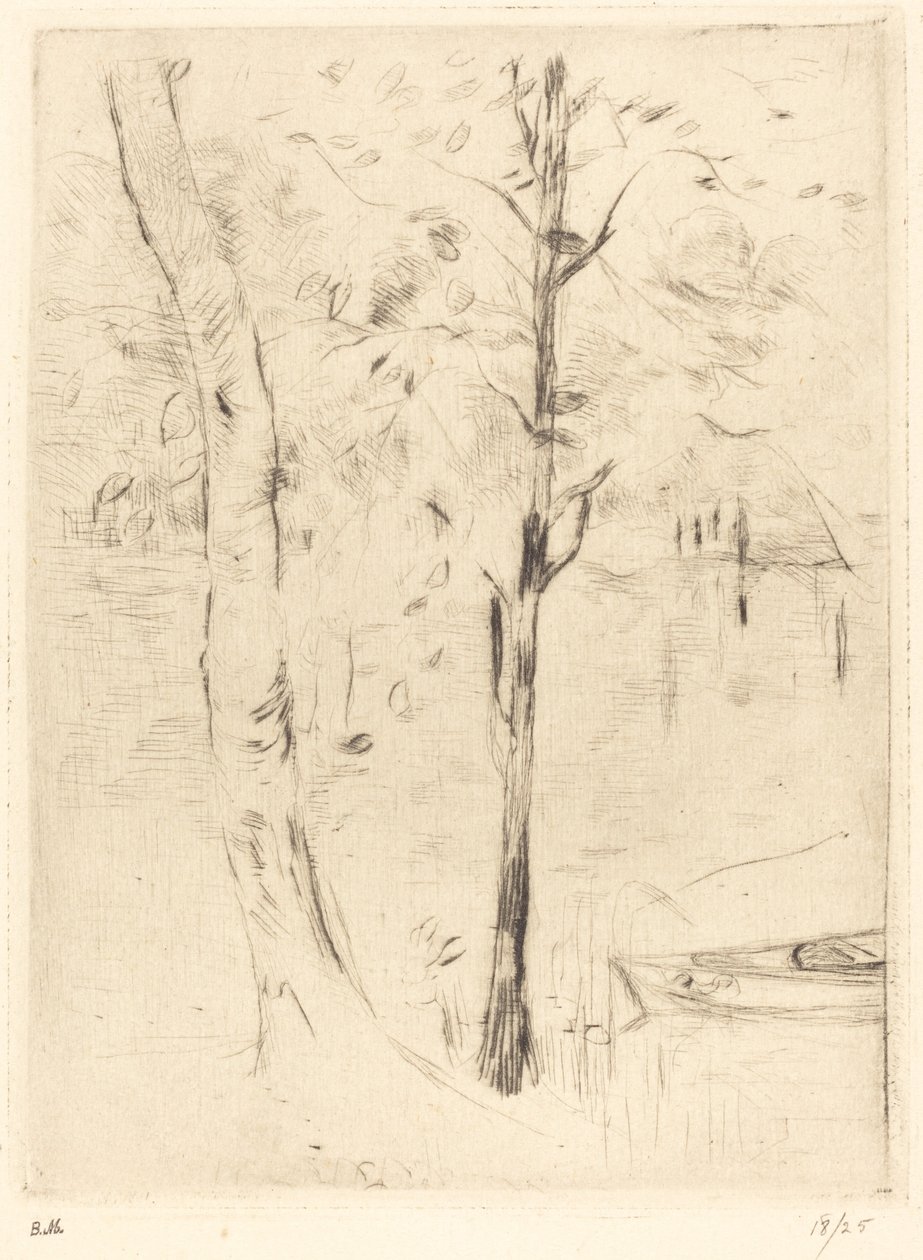 Lago com barco a remo de Berthe Morisot