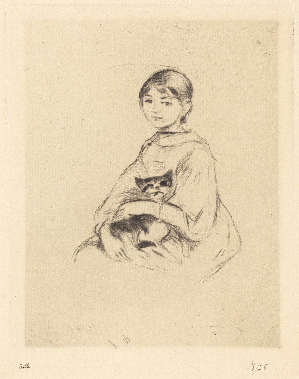 menina com gato de Berthe Morisot