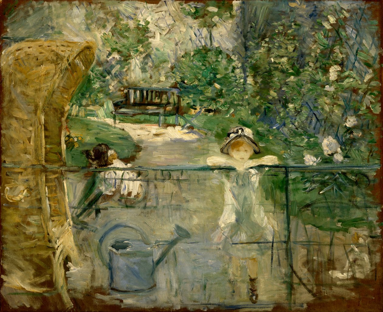 Meninas no jardim ou, a cadeira da cesta, 1885 de Berthe Morisot