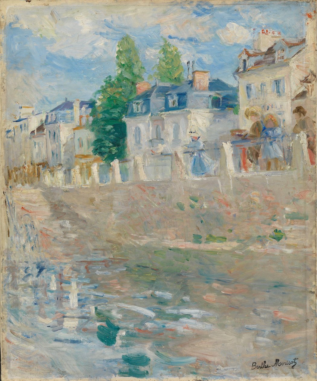 Nas margens do Sena em Bougival de Berthe Morisot