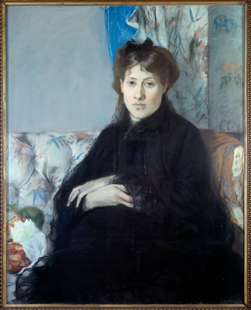 Retrato de Madame Edma Pontillon, nee Morisot irmã do artista. Pintura por Berthe Morisot de Berthe Morisot