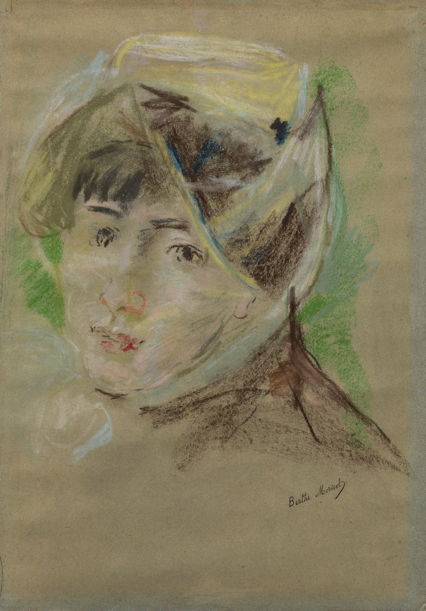 Retrato de uma Rapariga com um Véu (Jeanne Pontillon) de Berthe Morisot