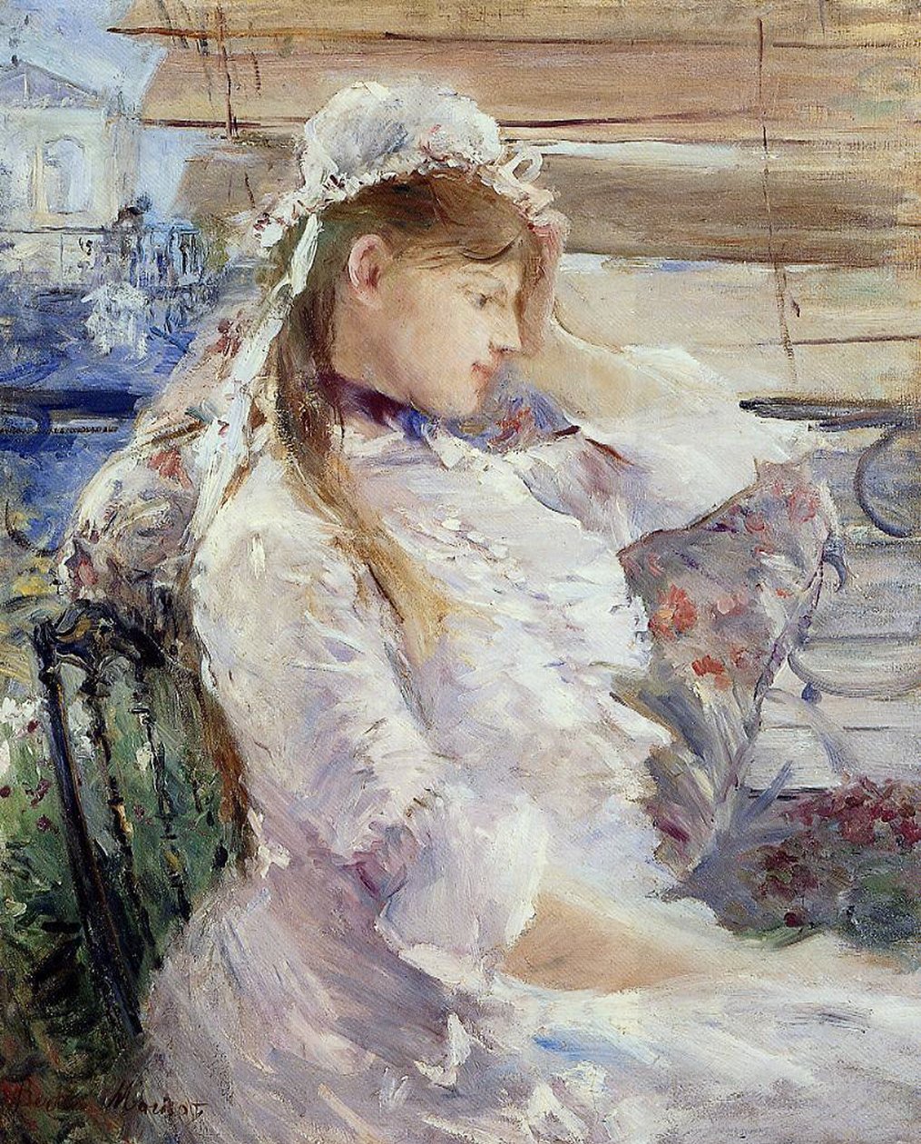 Perfil de uma mulher jovem sentada de Berthe Morisot