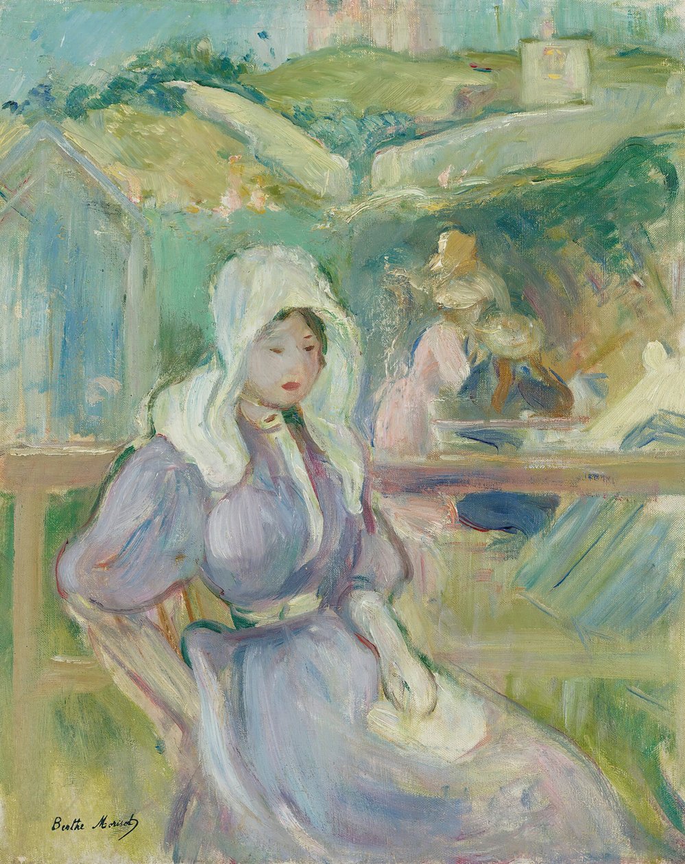 Na praia de Portrieux, 1894. de Berthe Morisot