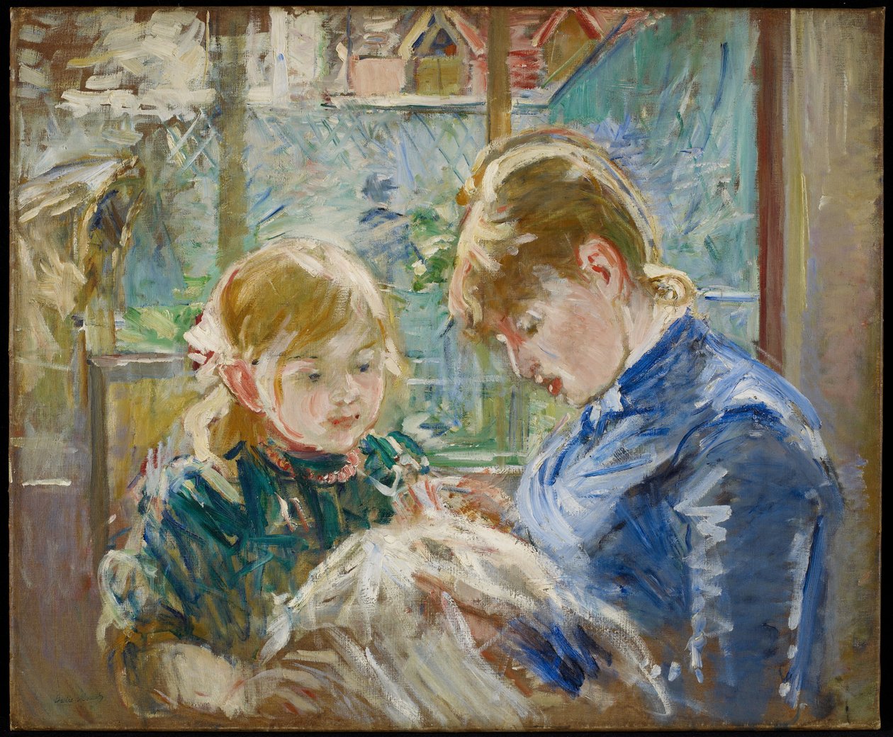 A filha da artista, Julie, com a sua ama de Berthe Morisot