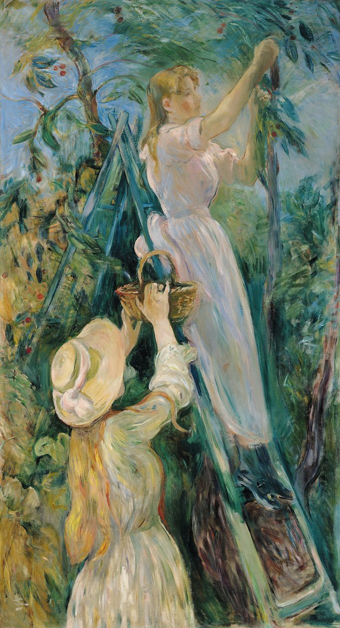 The Cherry Picker (óleo sobre tela) de Berthe Morisot