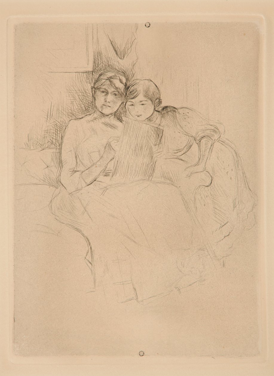 A lição de desenho: Berthe Morisot e a sua filha de Berthe Morisot