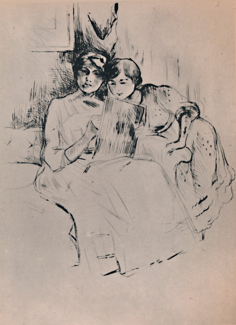 A lição de desenho, c.1888-1890, 1946. de Berthe Morisot
