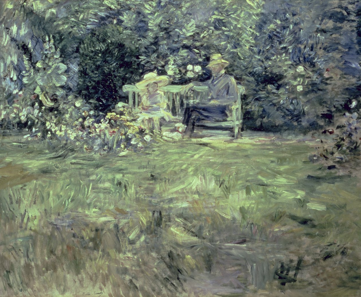 A lição no jardim, 1886 de Berthe Morisot