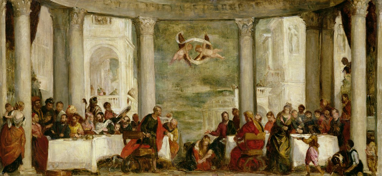 A refeição na casa de Simão, o fariseu, depois de uma pintura de Veronese (1528-88) 1860 de Berthe Morisot