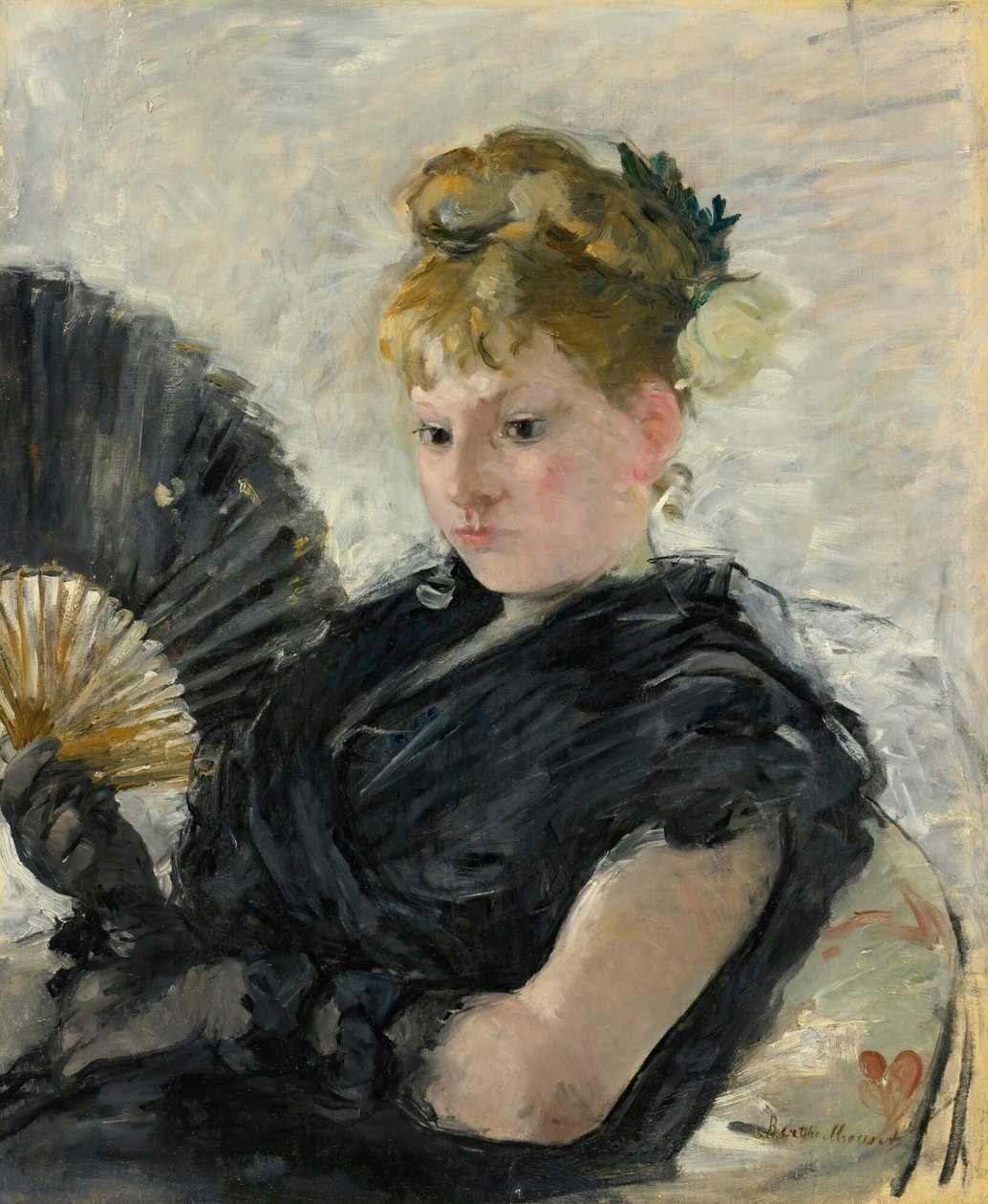 Mulher com leque, 1876. de Berthe Morisot