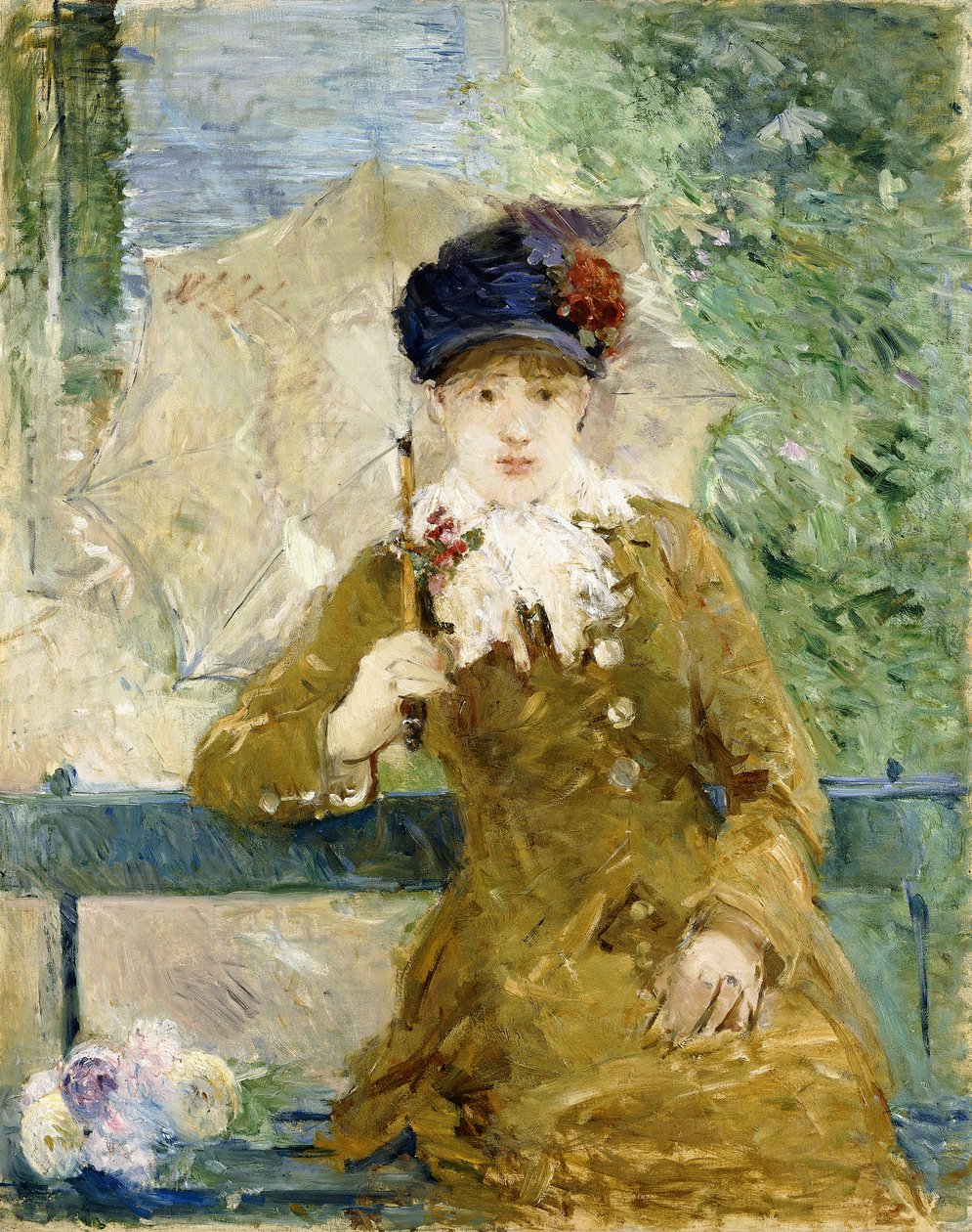 Mulher com um guarda-chuva, 1881 de Berthe Morisot