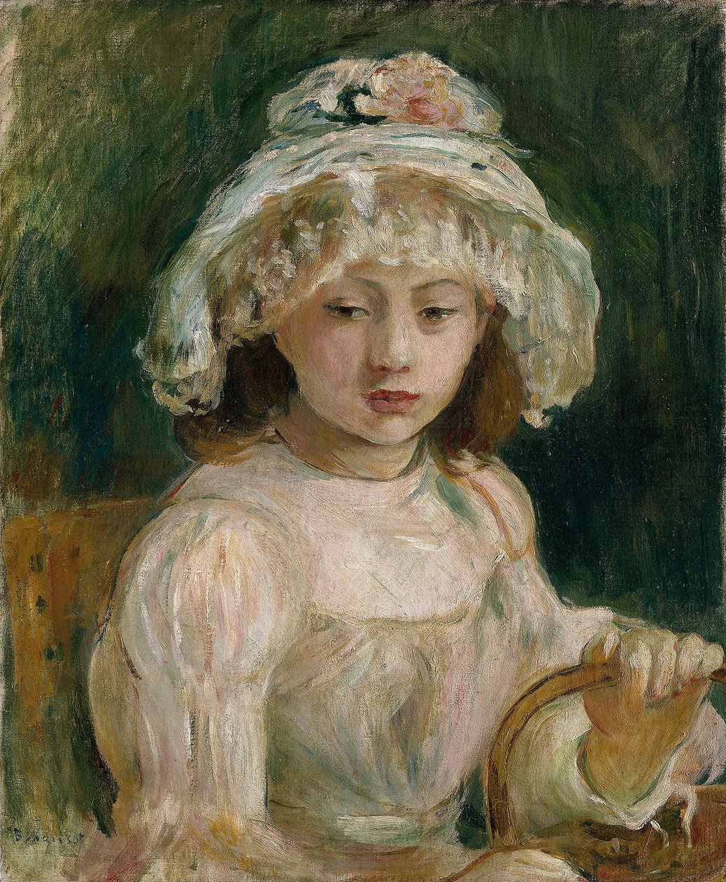 Menina com Chapéu (óleo sobre tela) de Berthe Morisot