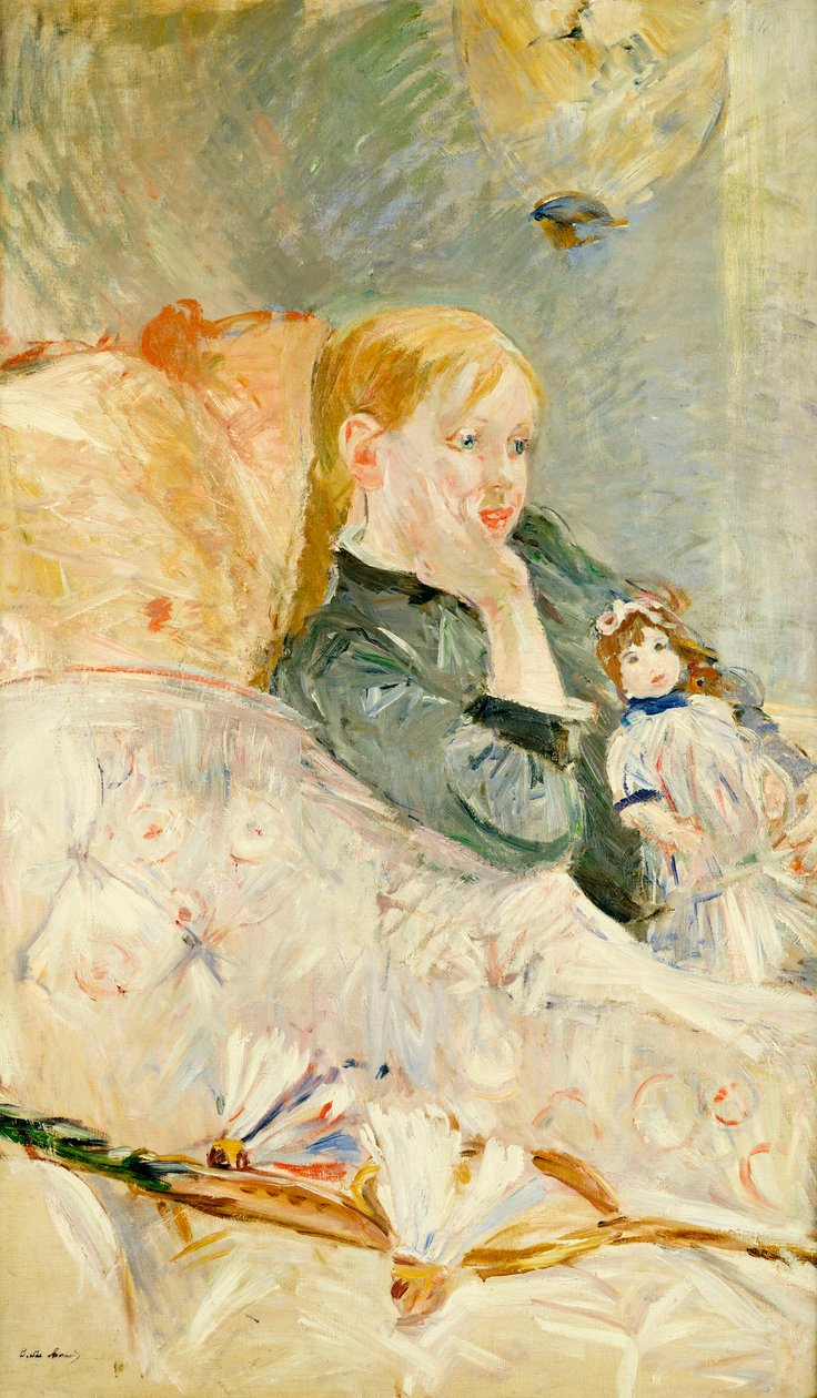 Moça com uma boneca, 1896 de Berthe Morisot