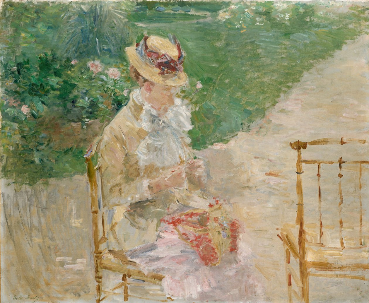 Jovem tricô, ca. 1883 de Berthe Morisot