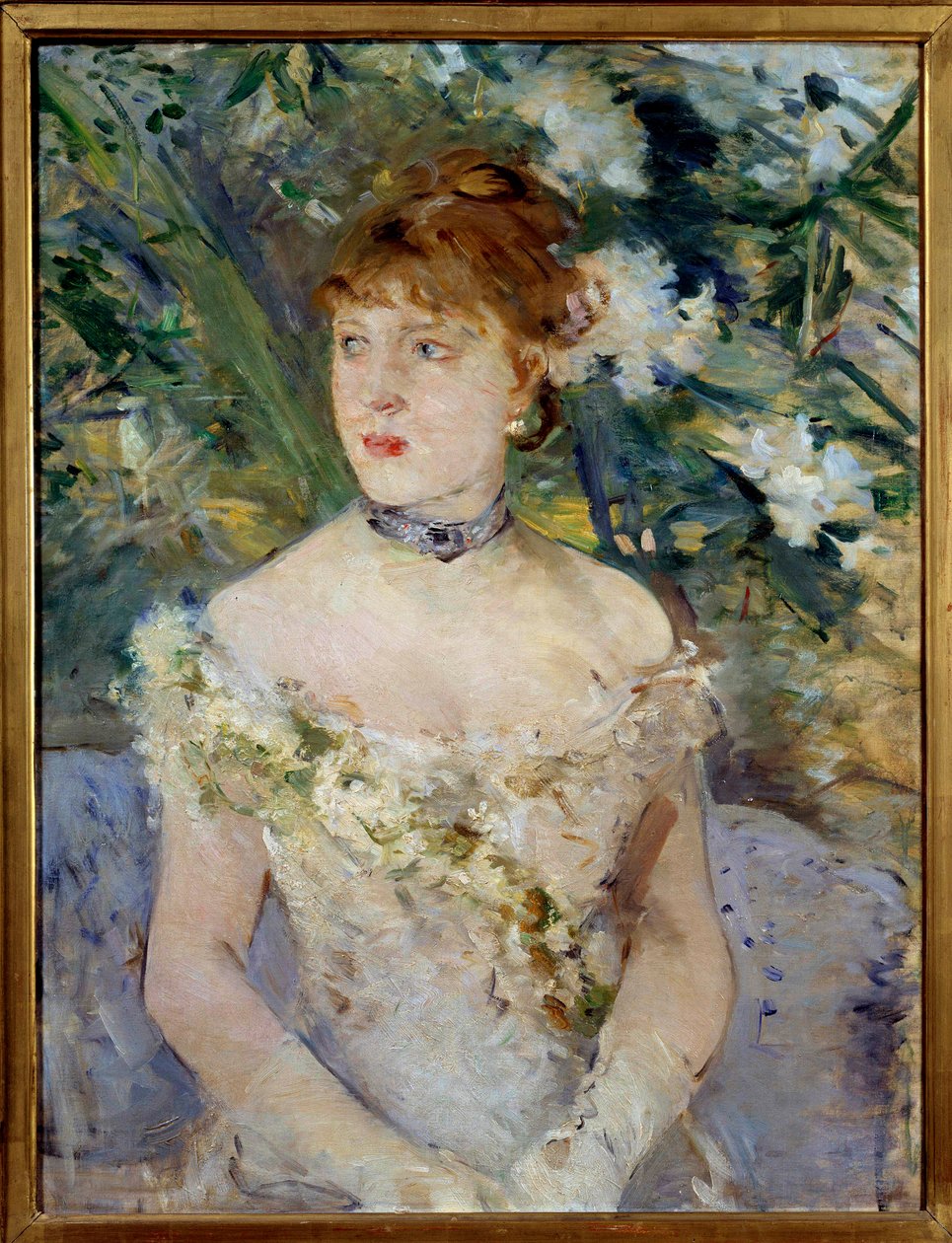 Jovem mulher na pintura de vaso sanitário por Berthe Morisot de Berthe Morisot