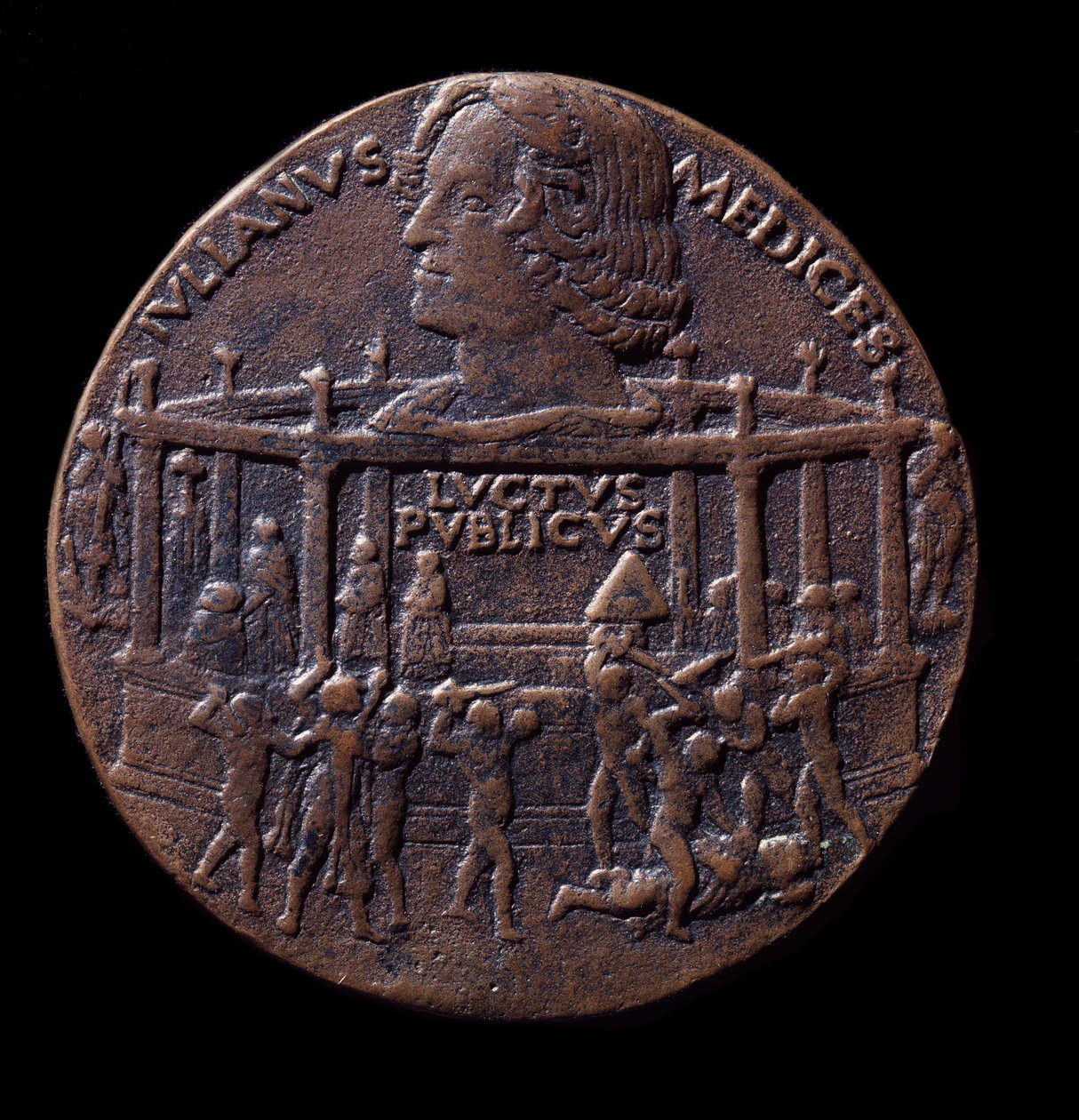 Medalha de Bronze na conspiração Pazzi (1478) de Bertoldo di Giovanni