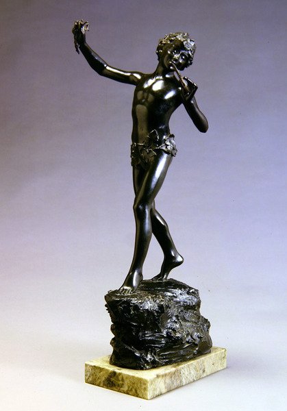 Pan (bronze patinado e mármore) de Bertram Alfred Pegram