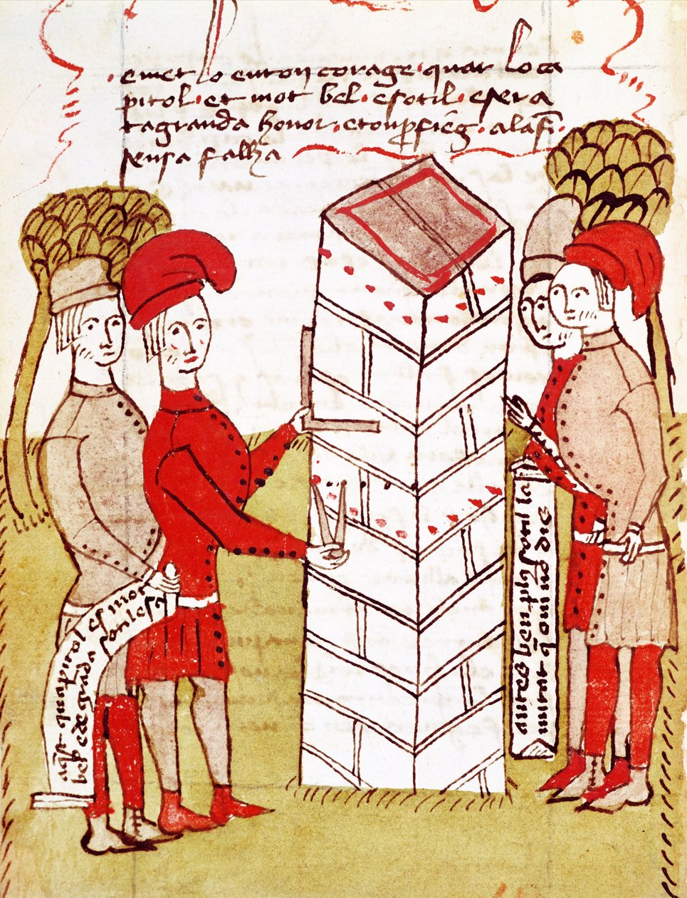 Srª 327 (2) fol.214v Pedreiros, da «Land Survey» de Arnaud de Villeneuve de Bertrand Boysset