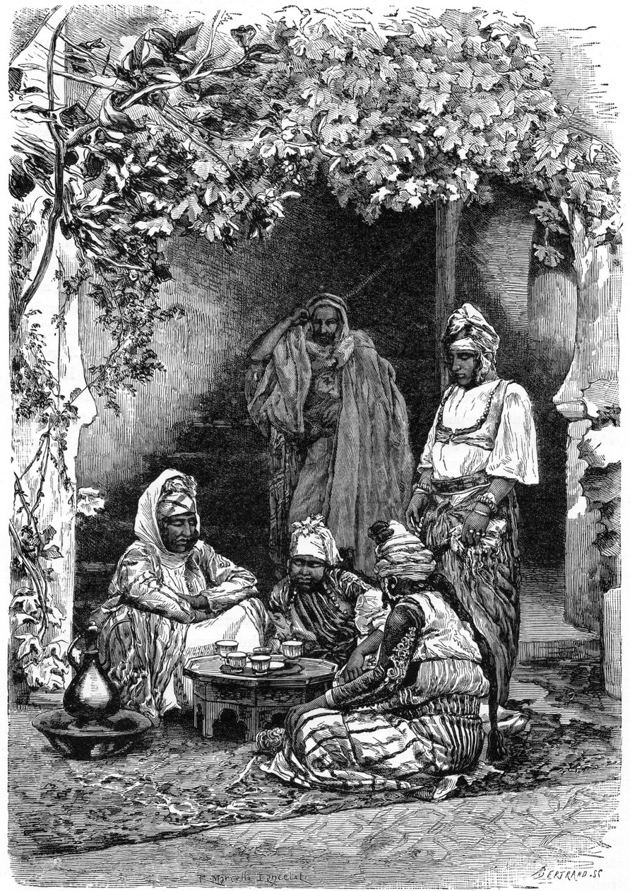 Uma família árabe de Tlemcen, Argélia, c1890. de Auguste Bertrand