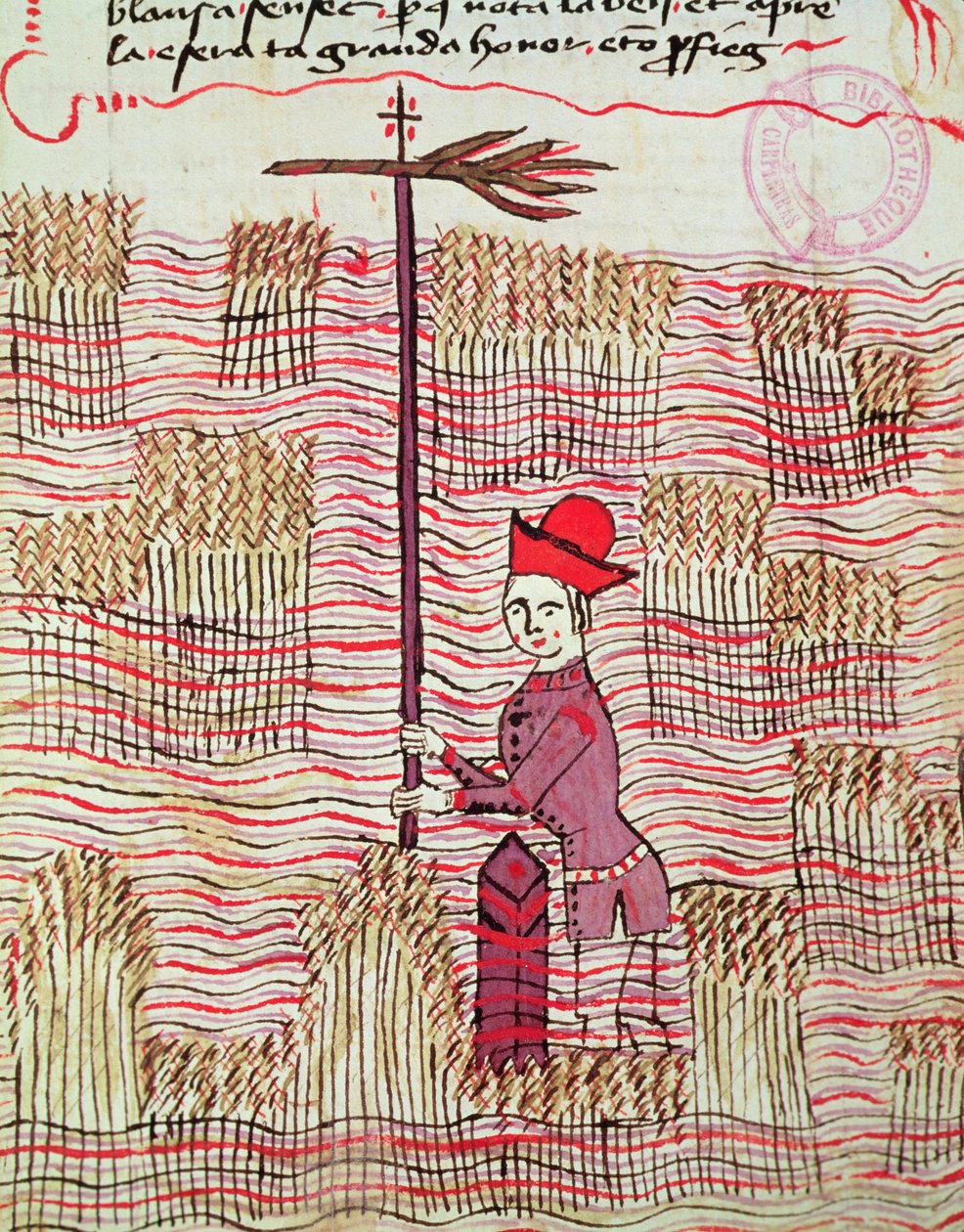 Ms 327 fol.197r Surveyor em um campo, do Tratado de Pesquisa por Arnaud de Villeneuve (1240-1312) de Bertrand Boysset