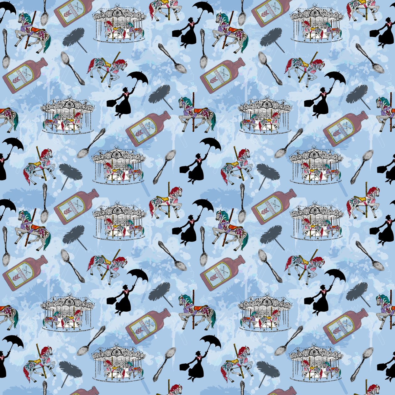 Mary Poppins, 2015 (padrão repetido) de Beth Travers