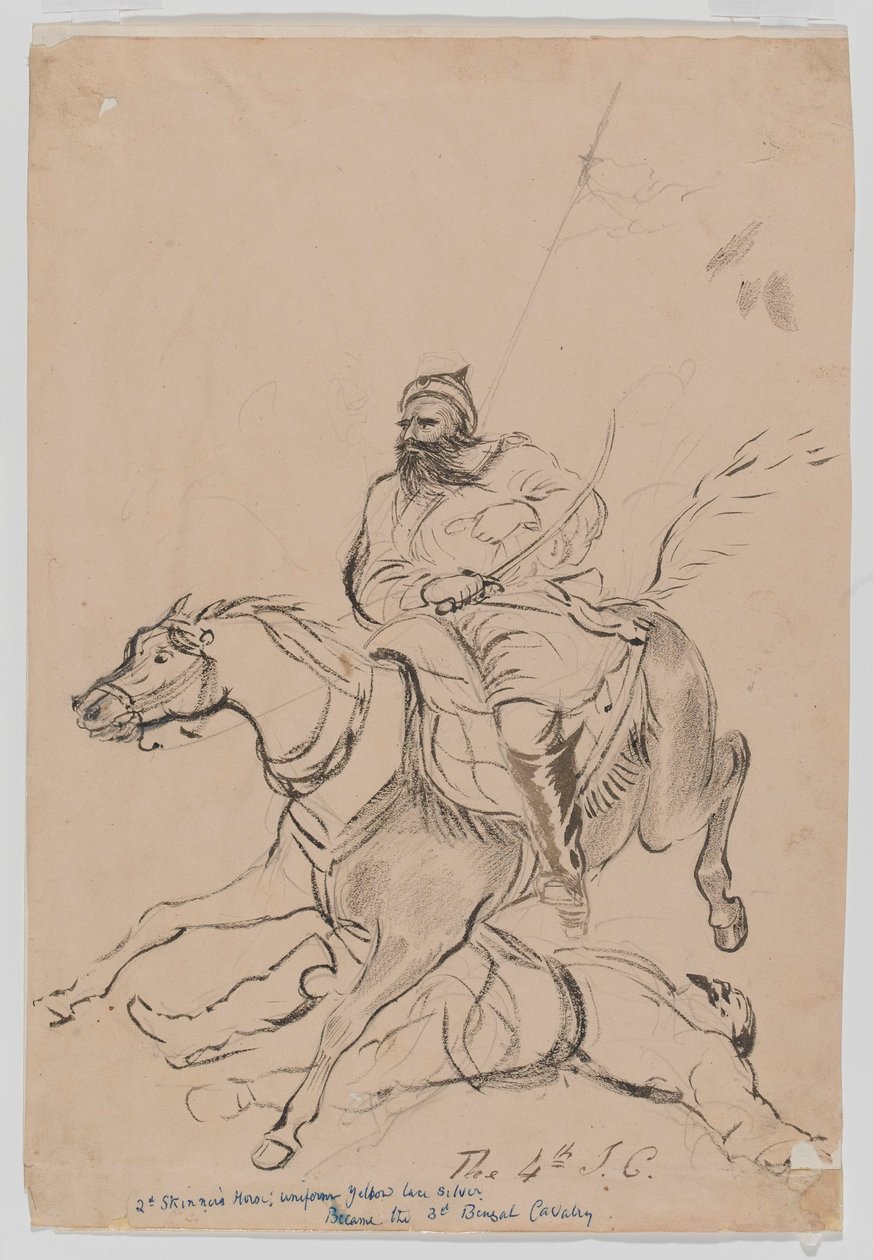 A 4ª Cavalaria Irregular, c.1845 (aquarela) de Bethune Donald Grant