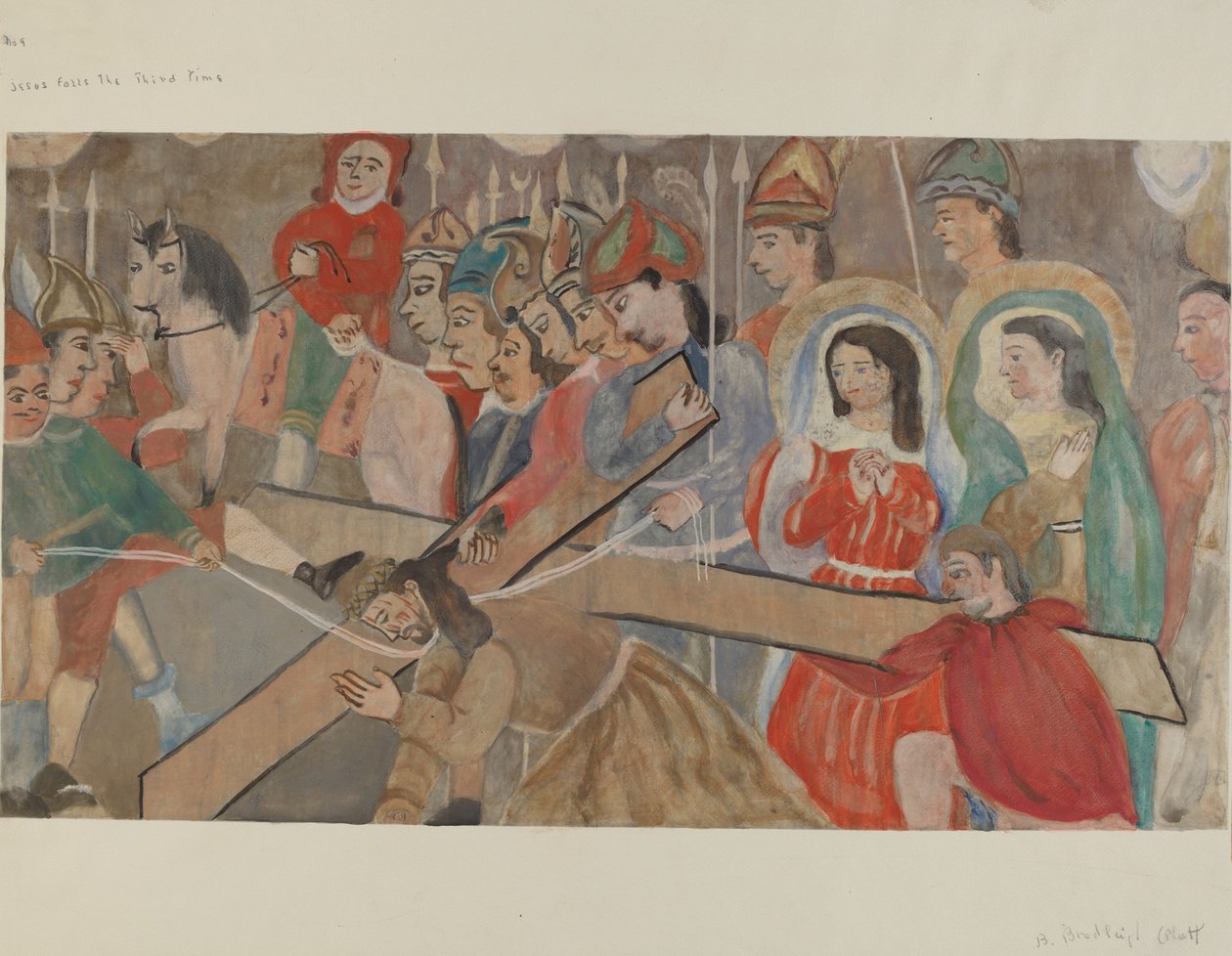 Estação da Cruz No. 9: Jesus cai pela terceira vez, c. 1936. de Beulah Bradleigh