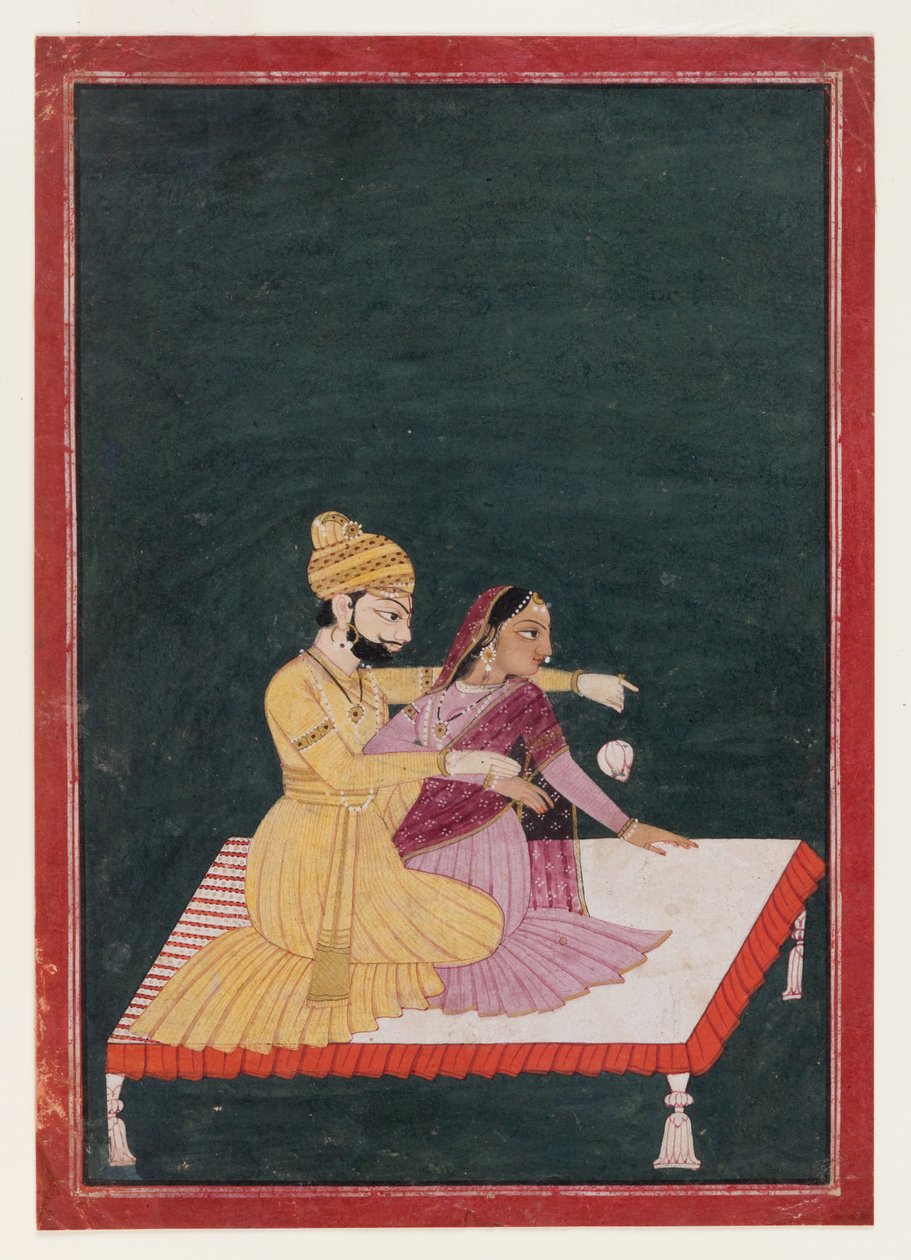 Harsha Hambira Kalyana Raga, antes de 1795 (wc e ouro sobre papel) de Bhagvan attr. to Bhagvan attr. to