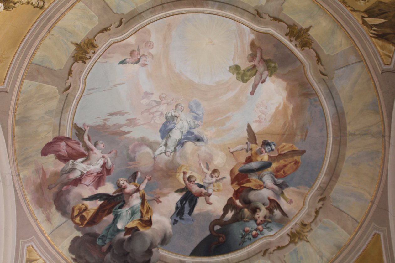 Madonna na igreja de Prato (Busto Arsizio) - Frescos no teto de Biagio Bellotti