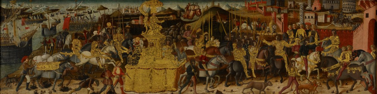 O triunfo de Scipio Africanus, c.1460 (tempera em tecido montado no painel) (ver também 488154) de Biagio di Antonio