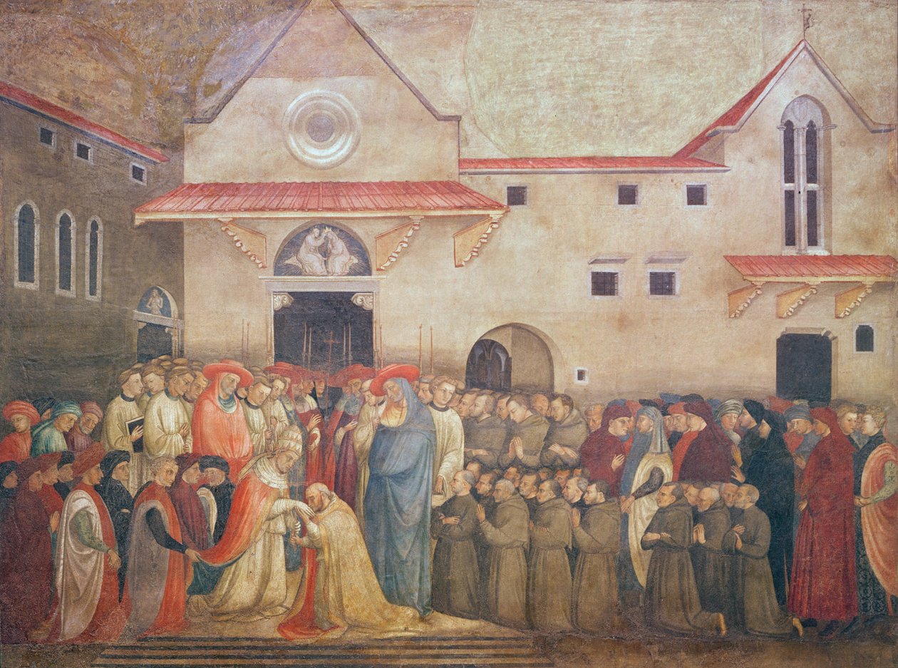 Consagração da Nova Igreja de Santo Egídio pelo Papa Martinho V, em setembro de 1420, 1430 de Bicci di Lorenzo