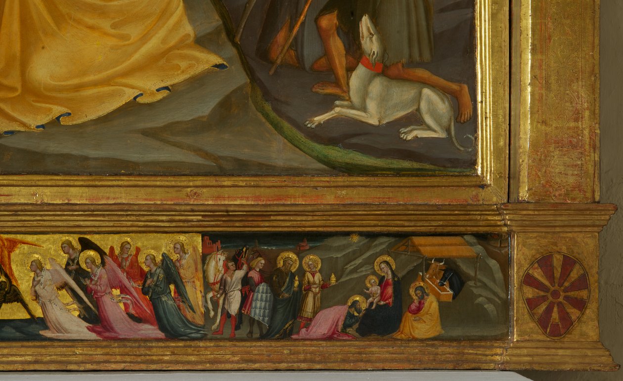 Detalhe da Natividade (tempera na madeira) de Bicci di Lorenzo