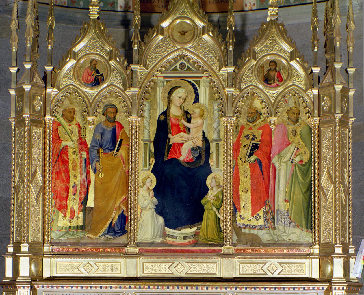 Madonna e Child with Saints (tempera no painel) (ver 139091) de Bicci di Lorenzo