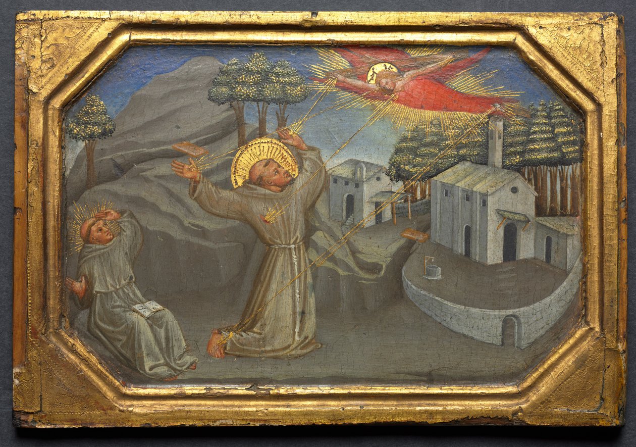 São Francisco de Assis recebendo os estigmas, c. 1430 de Bicci di Lorenzo