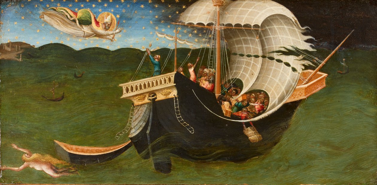 São Nicolau de Bari banindo a tempestade, 1433-1435 de Bicci di Lorenzo