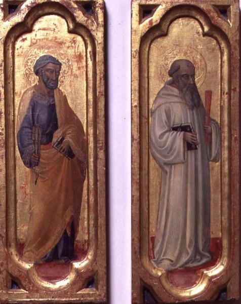 São Pedro e São Benedito (tempera no painel) de Bicci di Lorenzo