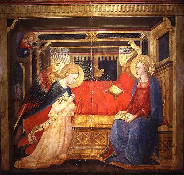 A Anunciação (tempera no painel) de Bicci di Lorenzo