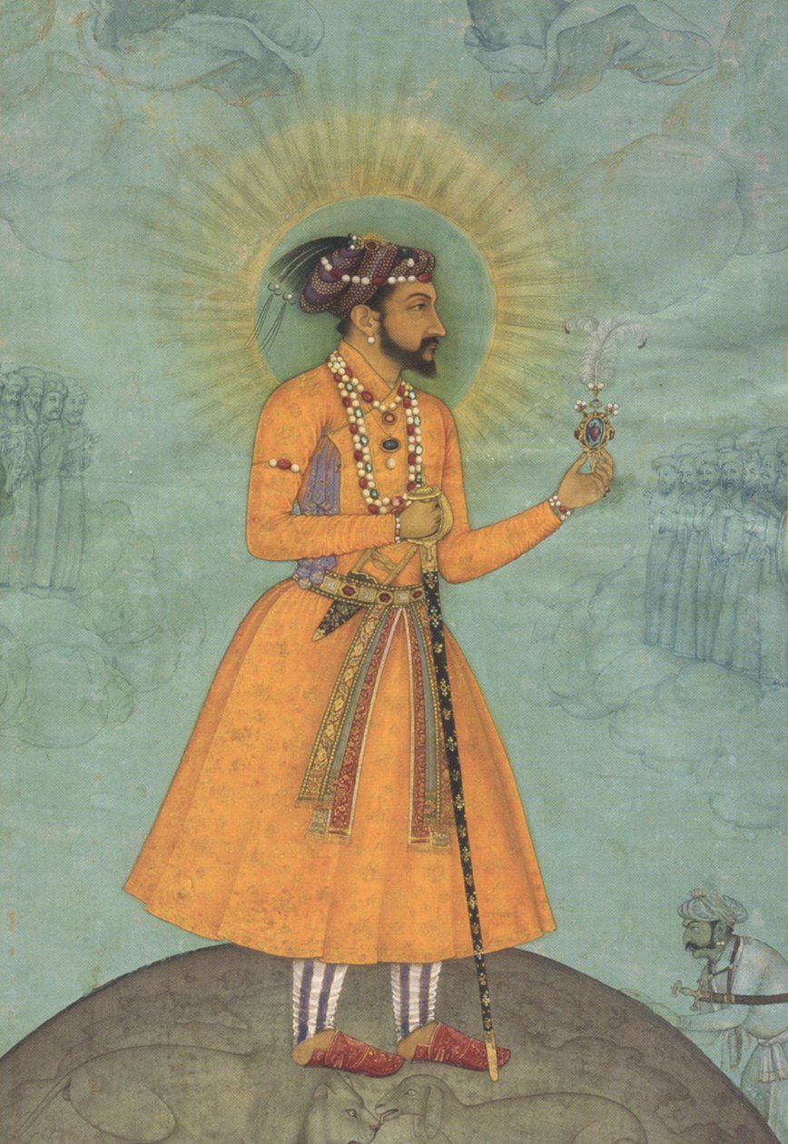 O imperador mogol Shah Jahan de pé sobre um globo terrestre (CBL In 07A.16) de Bichitr