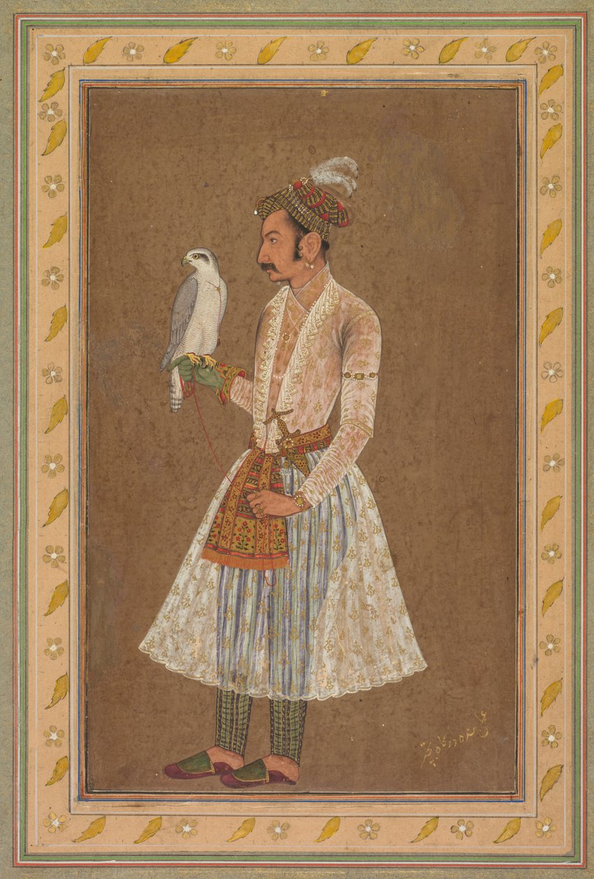 O retrato de Raja Jagat Singh de Nurpur reinou em 1618-46, provavelmente em 1619. de Bichitr